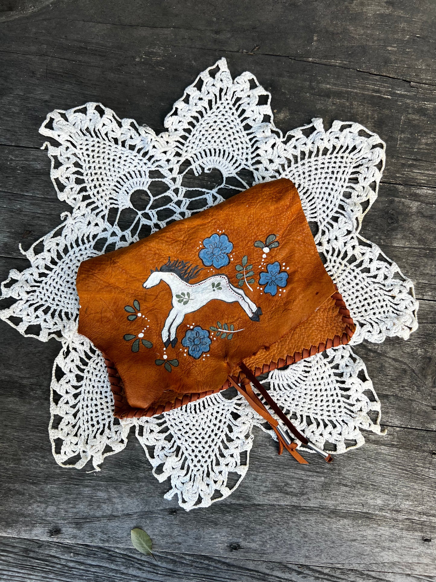 Stampede Folkart Leather Pouch