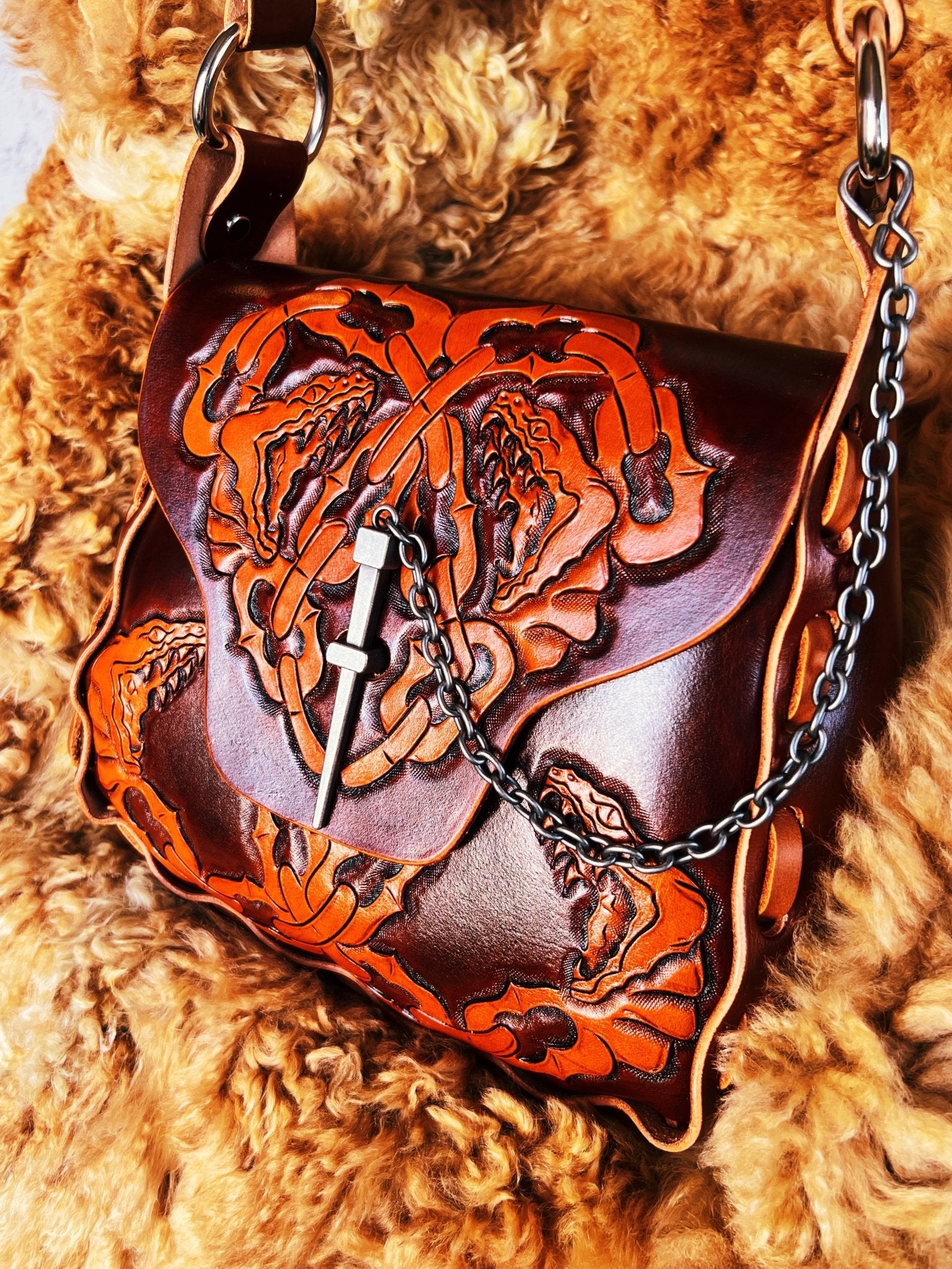 Cretan // Leather Snake Tooled Purse - Hags & Hides