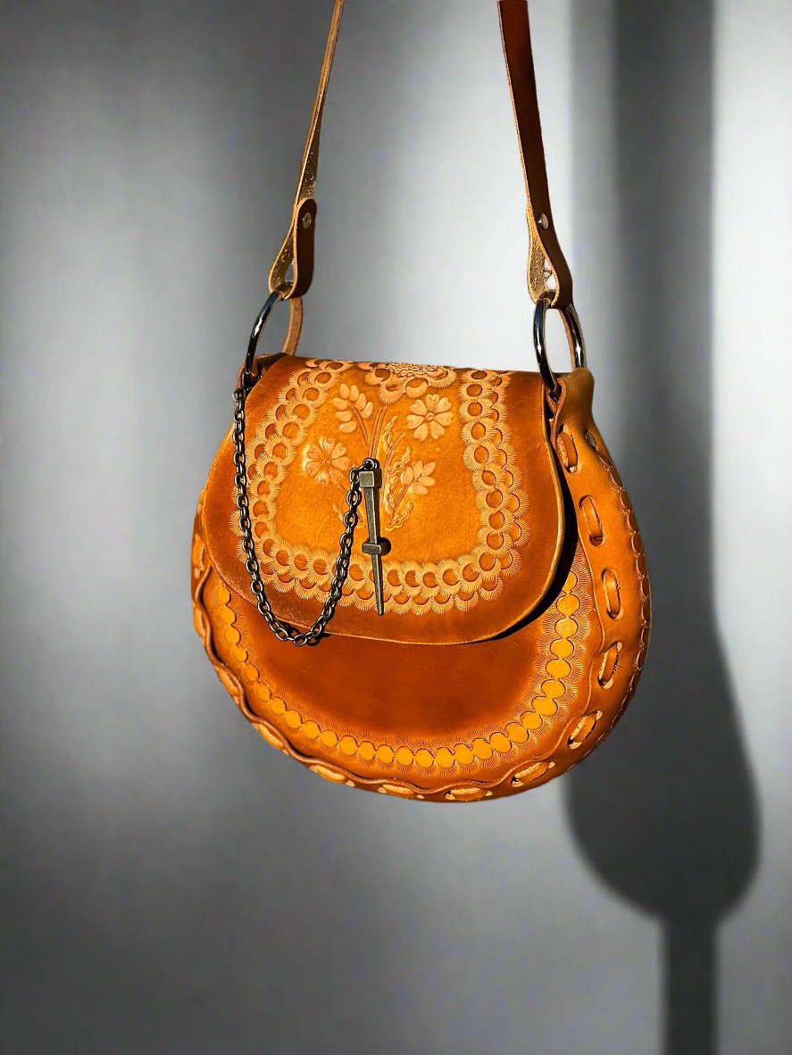 Vintage Leather Bag // Saffron