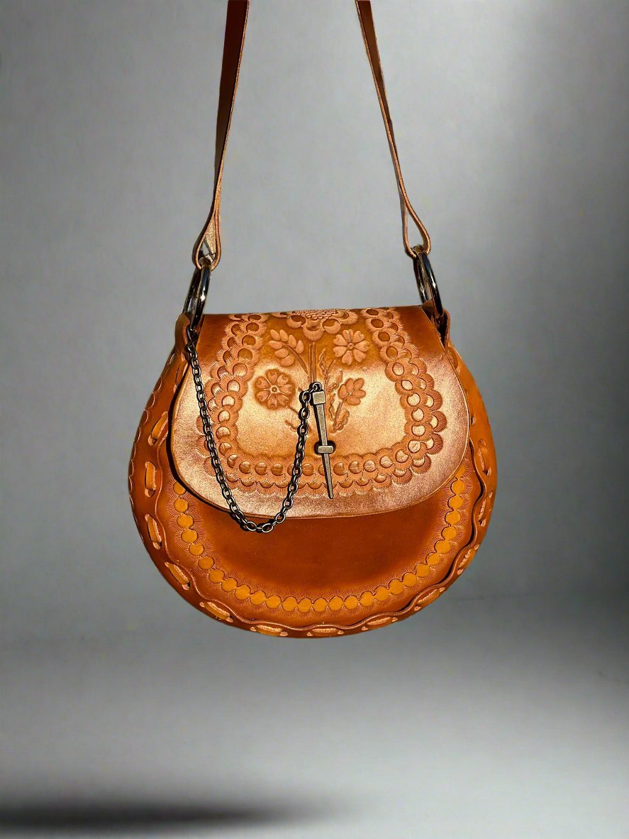 Vintage Leather Bag // Saffron