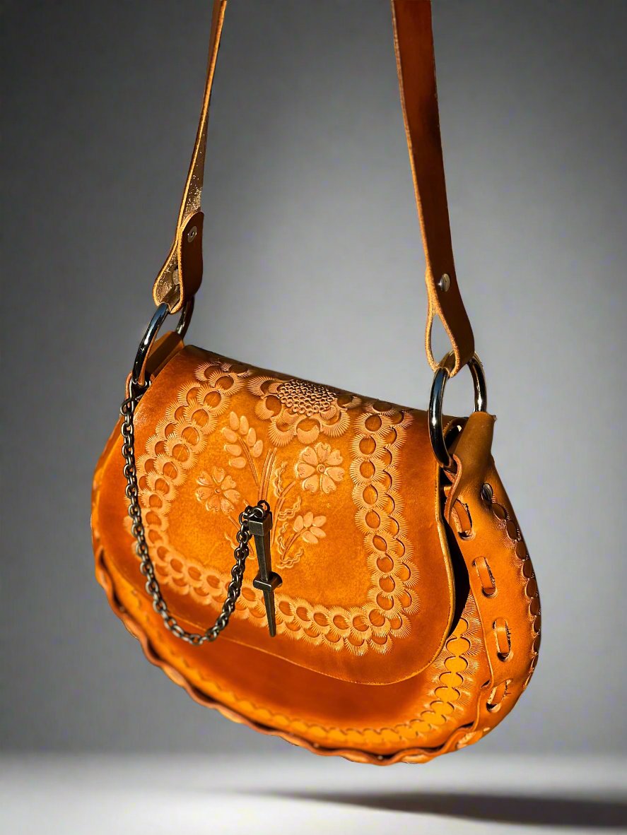 Vintage Leather Bag // Saffron