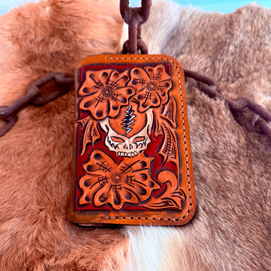 GRATEFUL DEAD HAND CARVED LEATHER WALLET