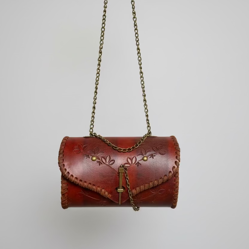 Hags & Hides Oval Leather Shoulder Bag