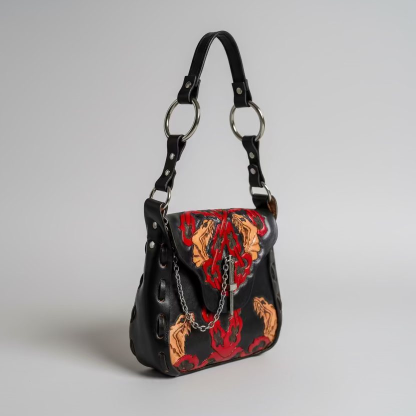 Hags & Hides Tooled Leather Shoulder Bag