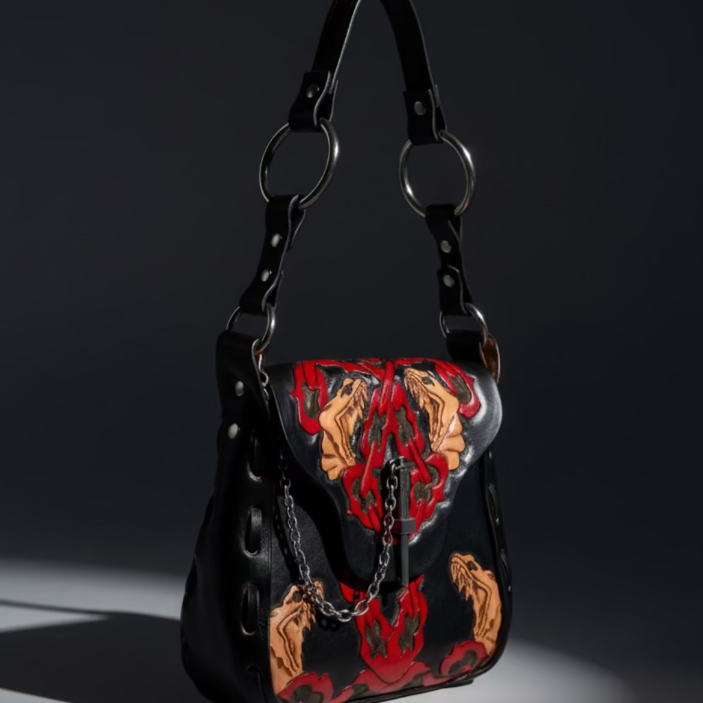 Cretan Hand-Tooled Leather Shoulder Bag