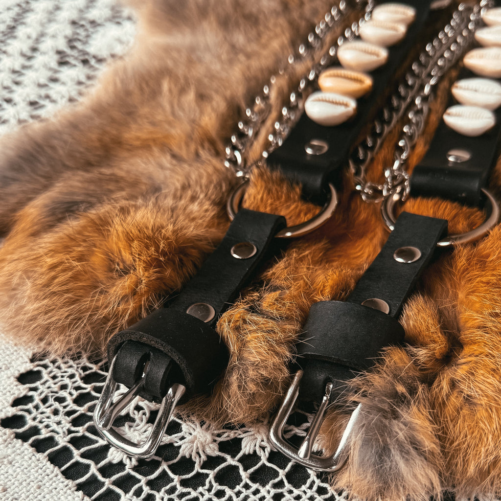 Black Artisan Leather Bootstraps