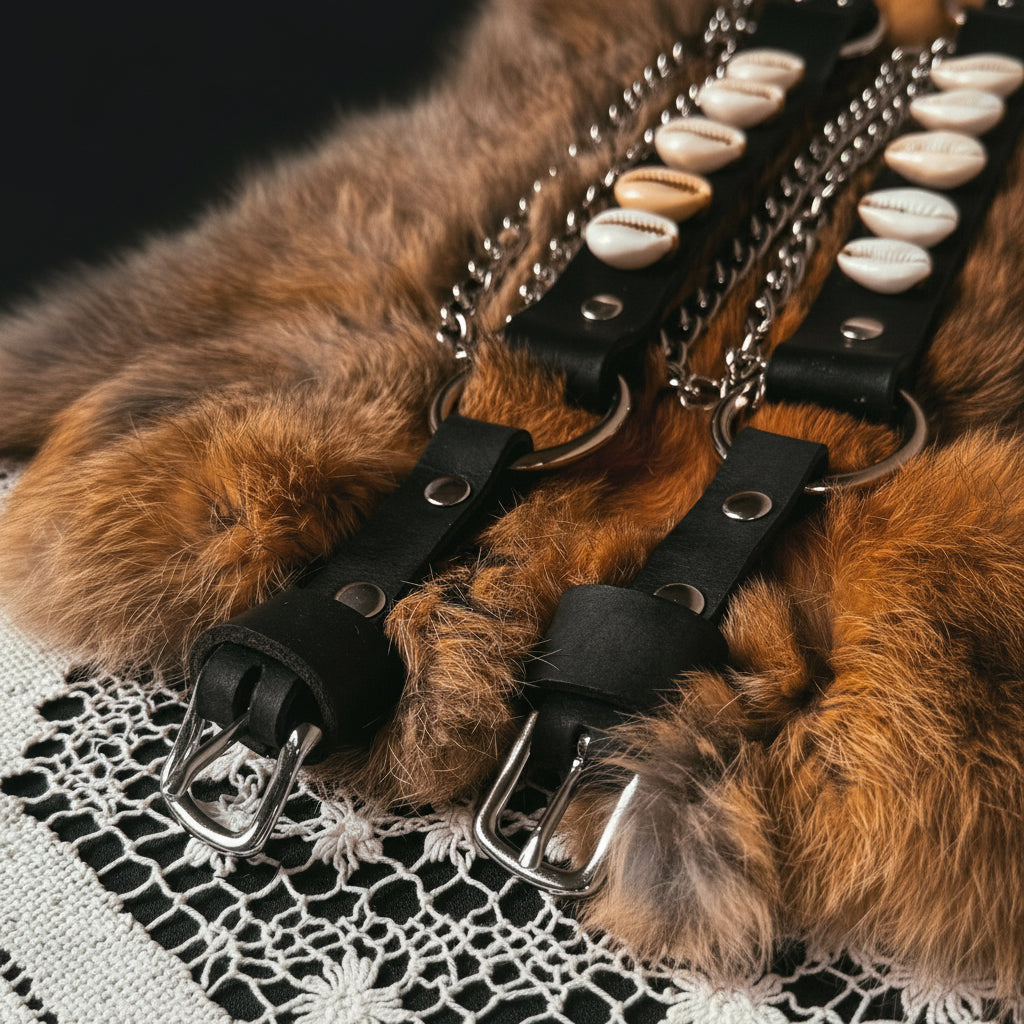 Black Artisan Leather Bootstraps
