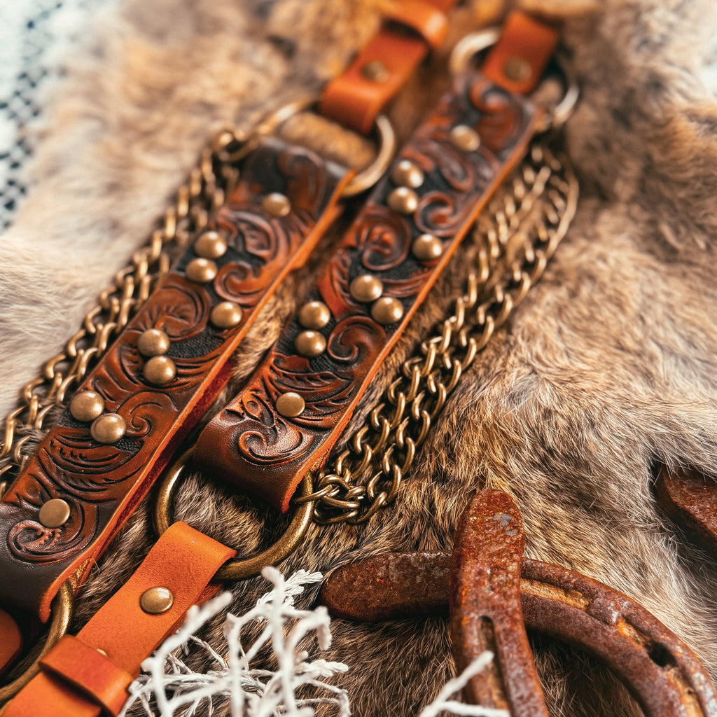 Western Tooled Leather Bootstrap