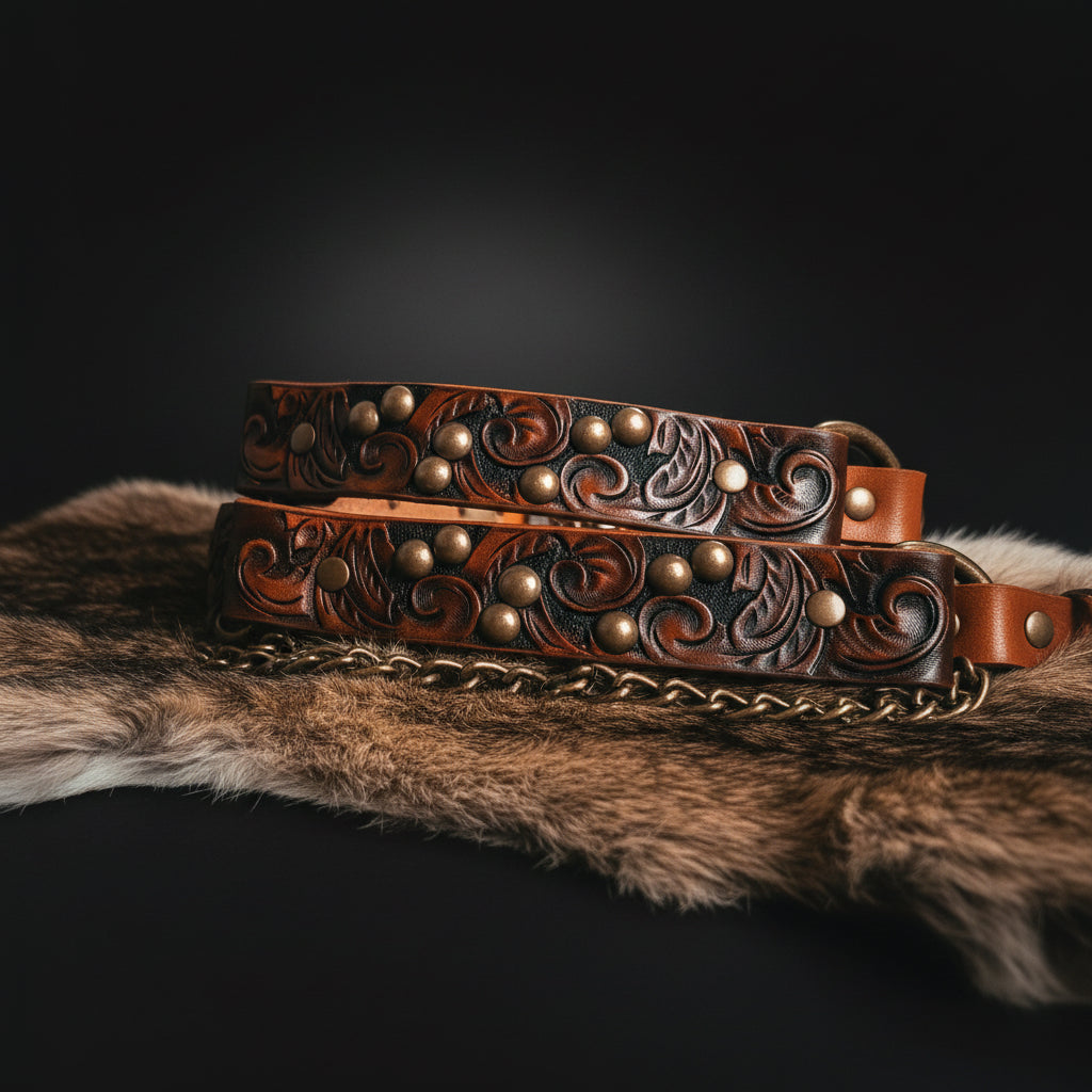 Western Tooled Leather Bootstrap