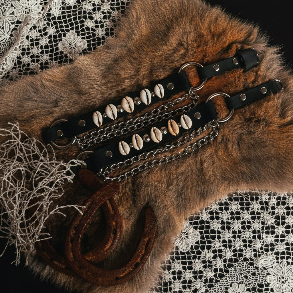 Black Artisan Leather Bootstraps - Hags & Hides