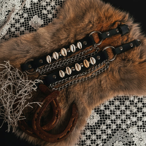 Black Artisan Leather Bootstraps - Hags & Hides