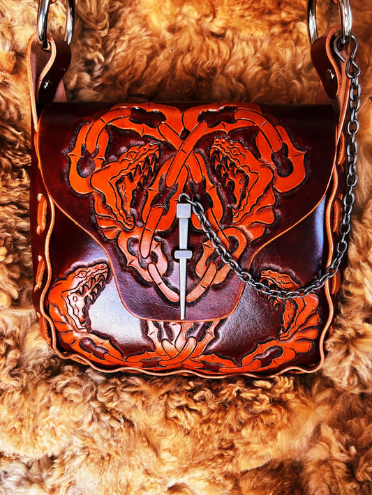 Cretan // Leather Snake Tooled Purse - Hags & Hides