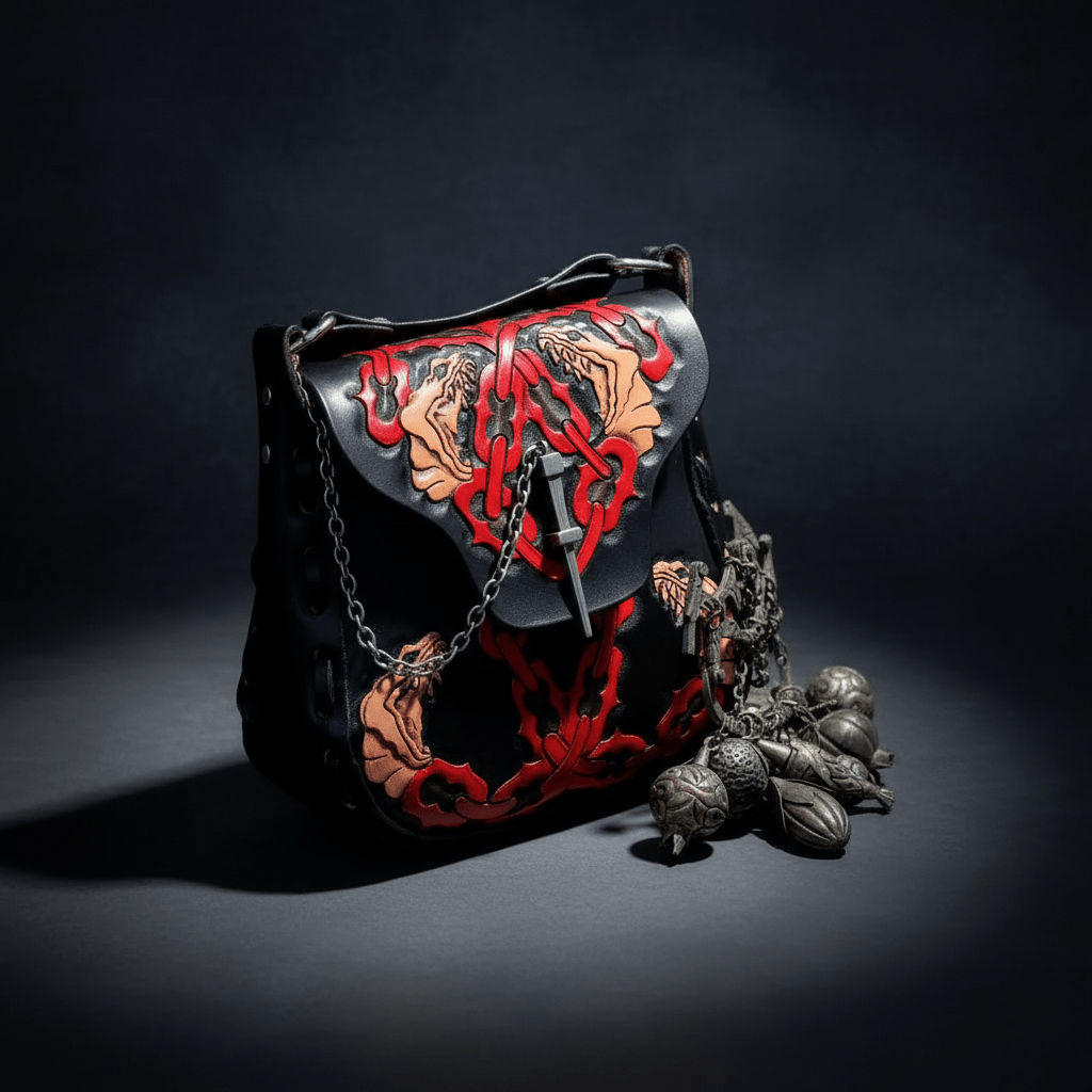 Hags & Hides - Cretan Tooled Leather Shoulder Bag - Hags & Hides