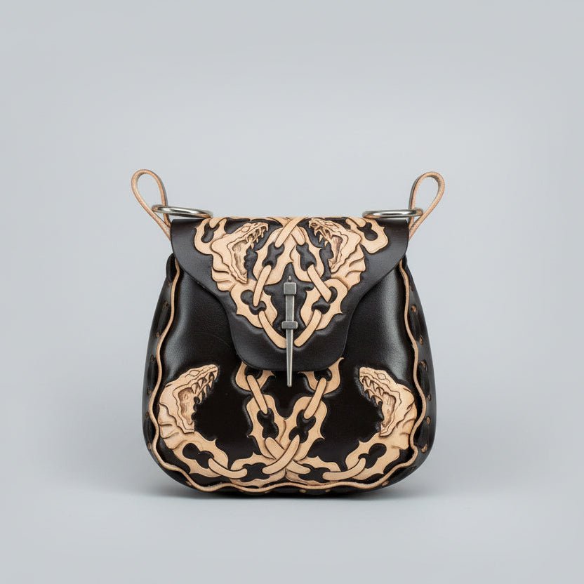 Hags & Hides Cretan Tooled Shoulder Bag - Hags & Hides