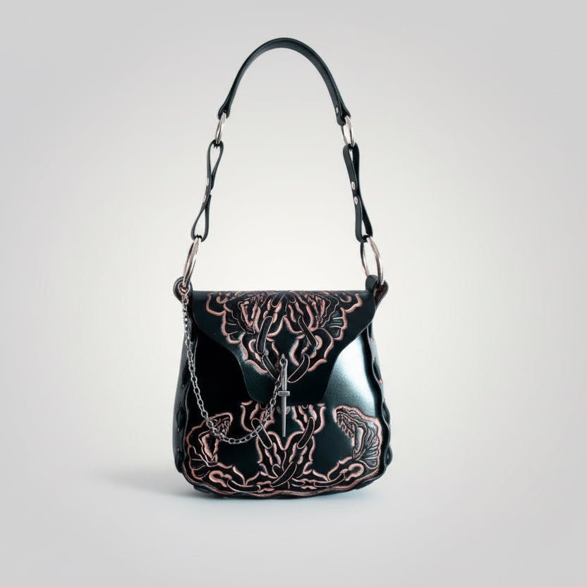 Hags & Hides Cretan Tooled Shoulder Bag - Hags & Hides