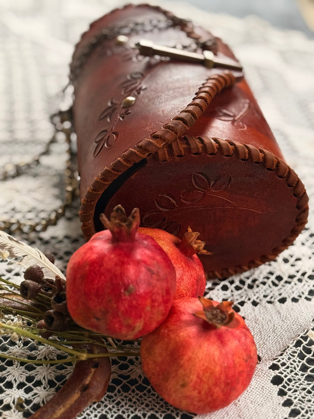 Hags & Hides Oval Leather Shoulder Bag - Hags & Hides