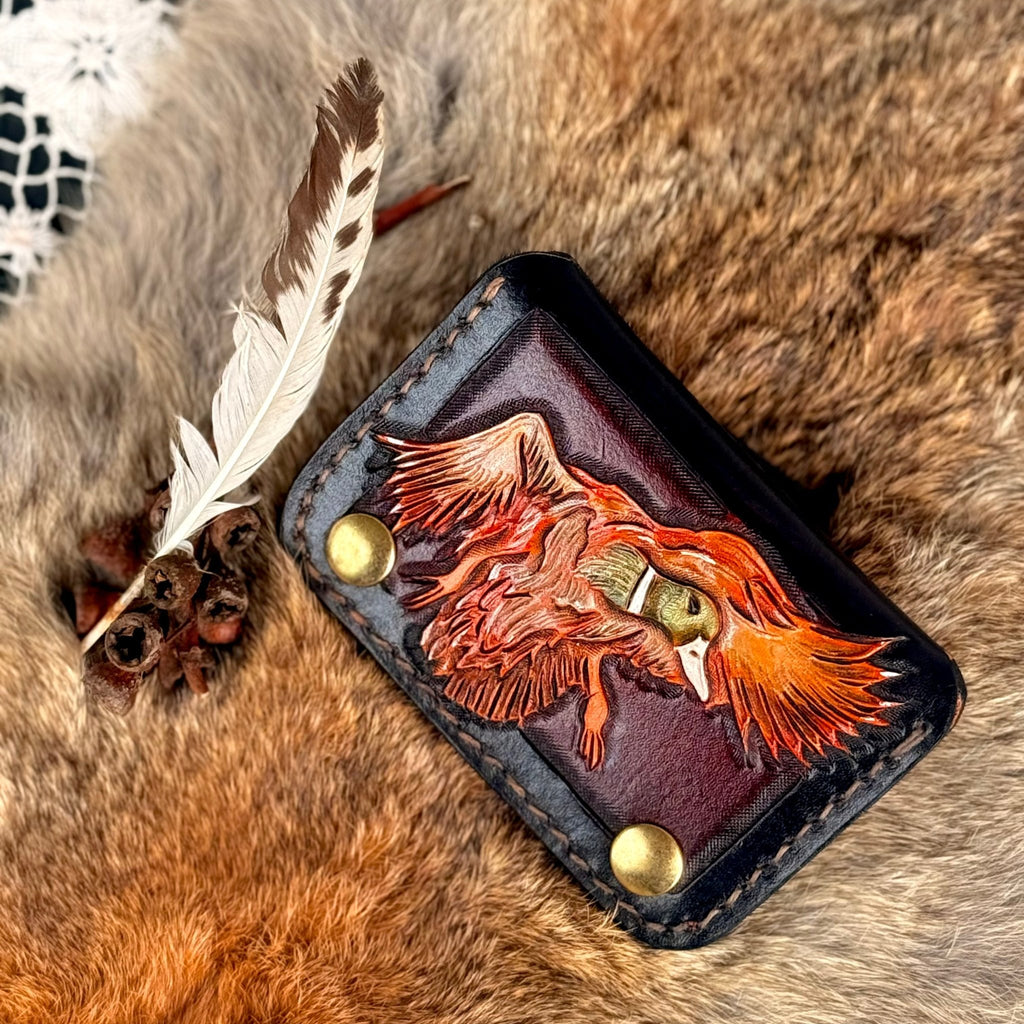 Leather Tooled Mallard Wallet - Hags & Hides