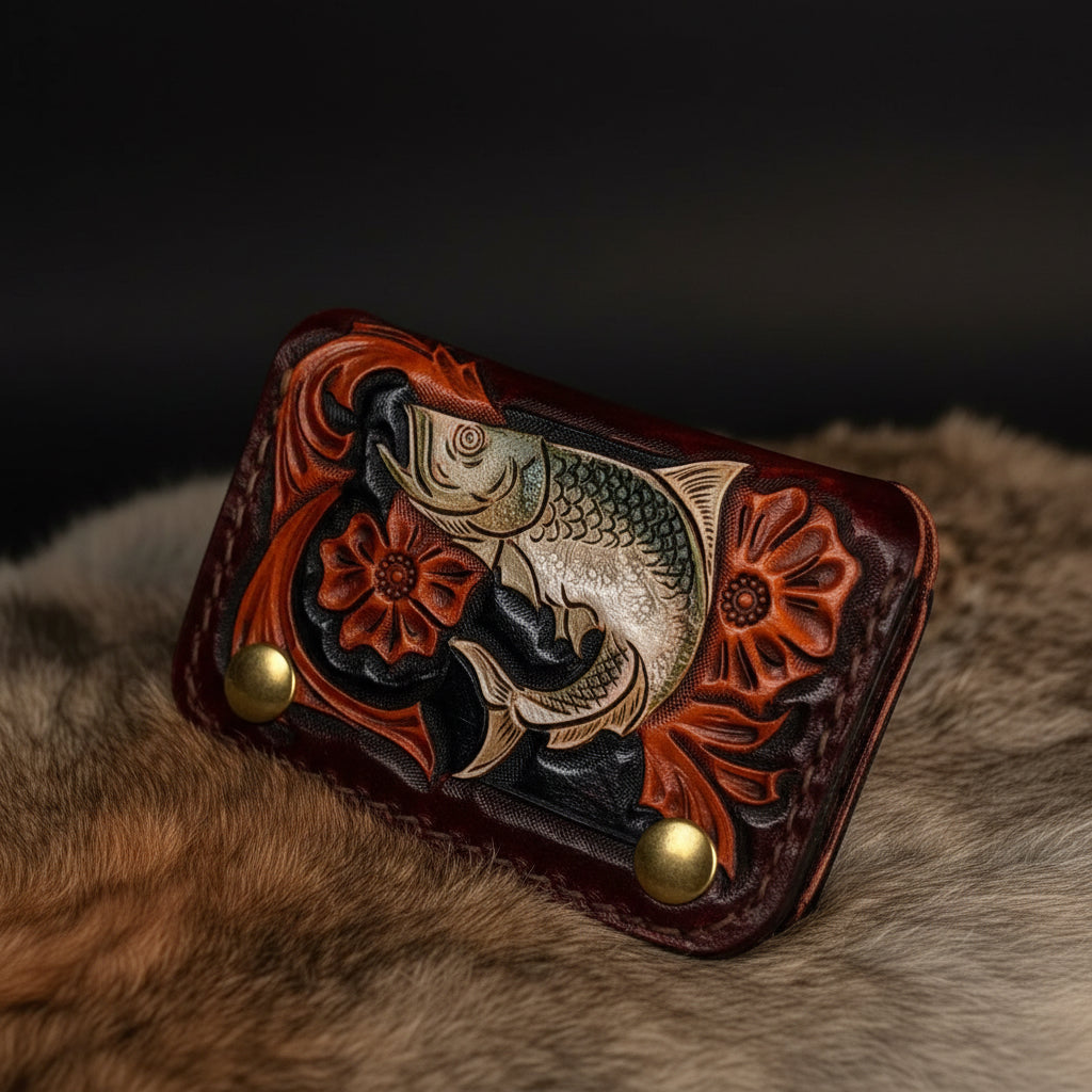 Outdoorsman Bass Leather Wallet - Hags & Hides