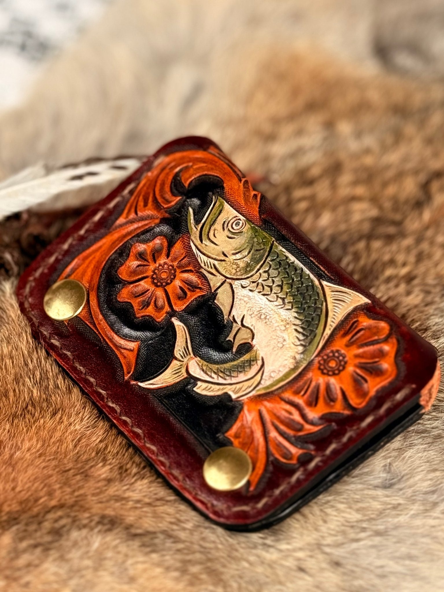 Outdoorsman Bass Leather Wallet - Hags & Hides