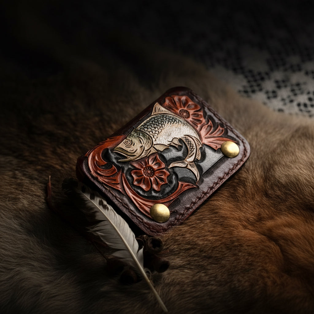 Outdoorsman Bass Leather Wallet - Hags & Hides