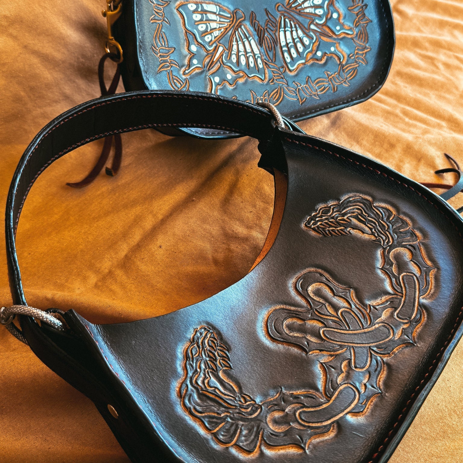 Serpent Chain Mini Hand-Tooled Leather Shoulder Bag - Hags & Hides