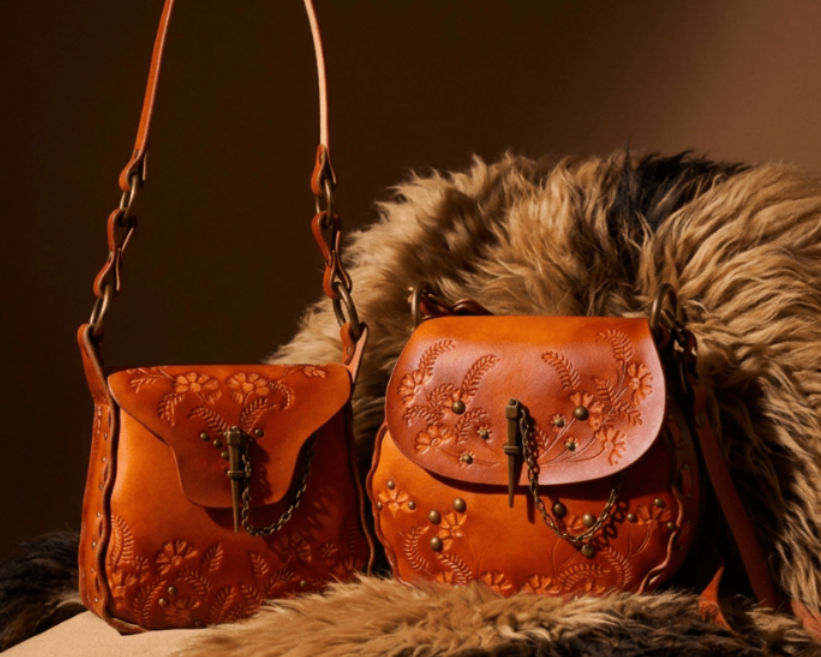 Sigil Hand-Tooled Leather Shoulder Bag - Hags & Hides