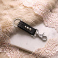Studded Tooled Black Leather Key Clip - Hags & Hides
