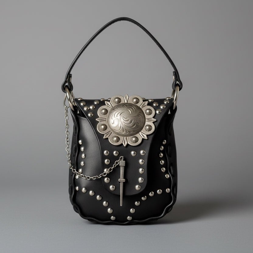 Western Noir Studded Leather Purse - Hags & Hides