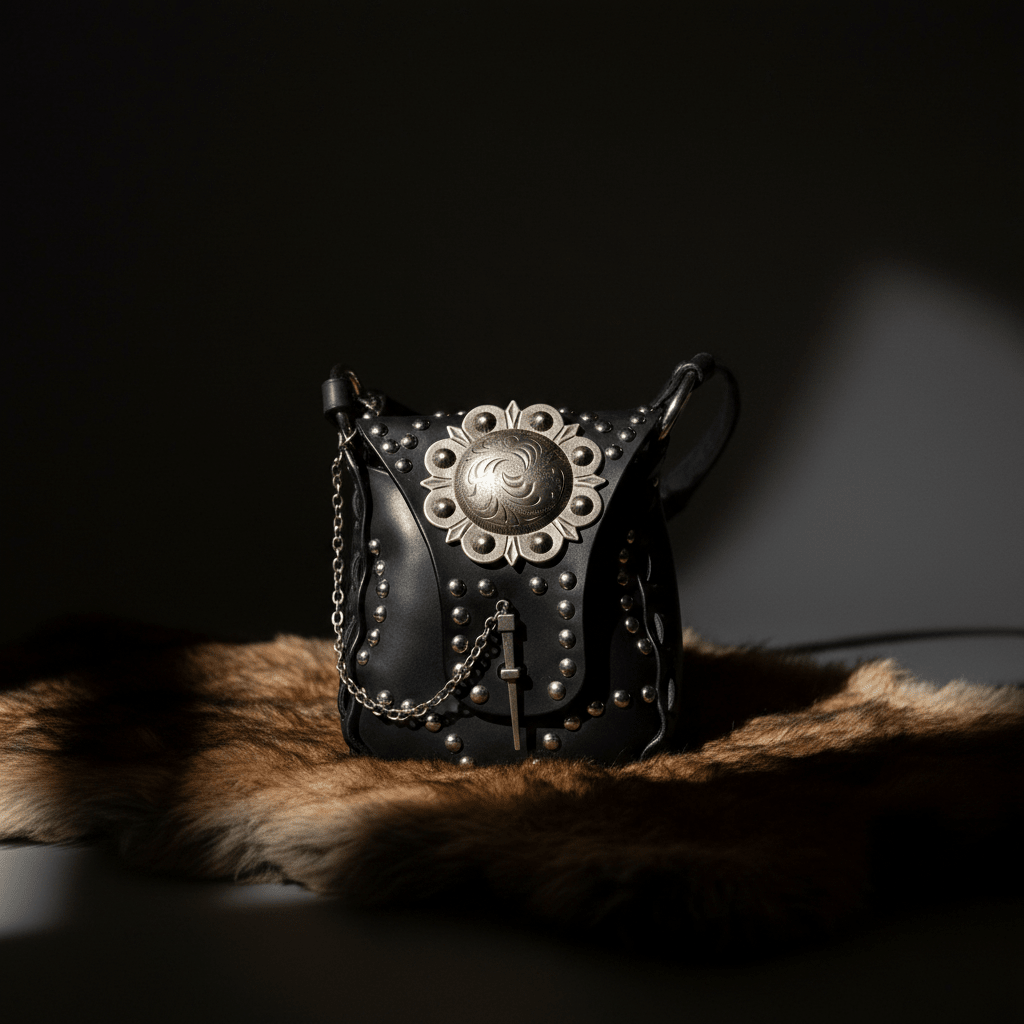 Western Noir Studded Leather Purse - Hags & Hides