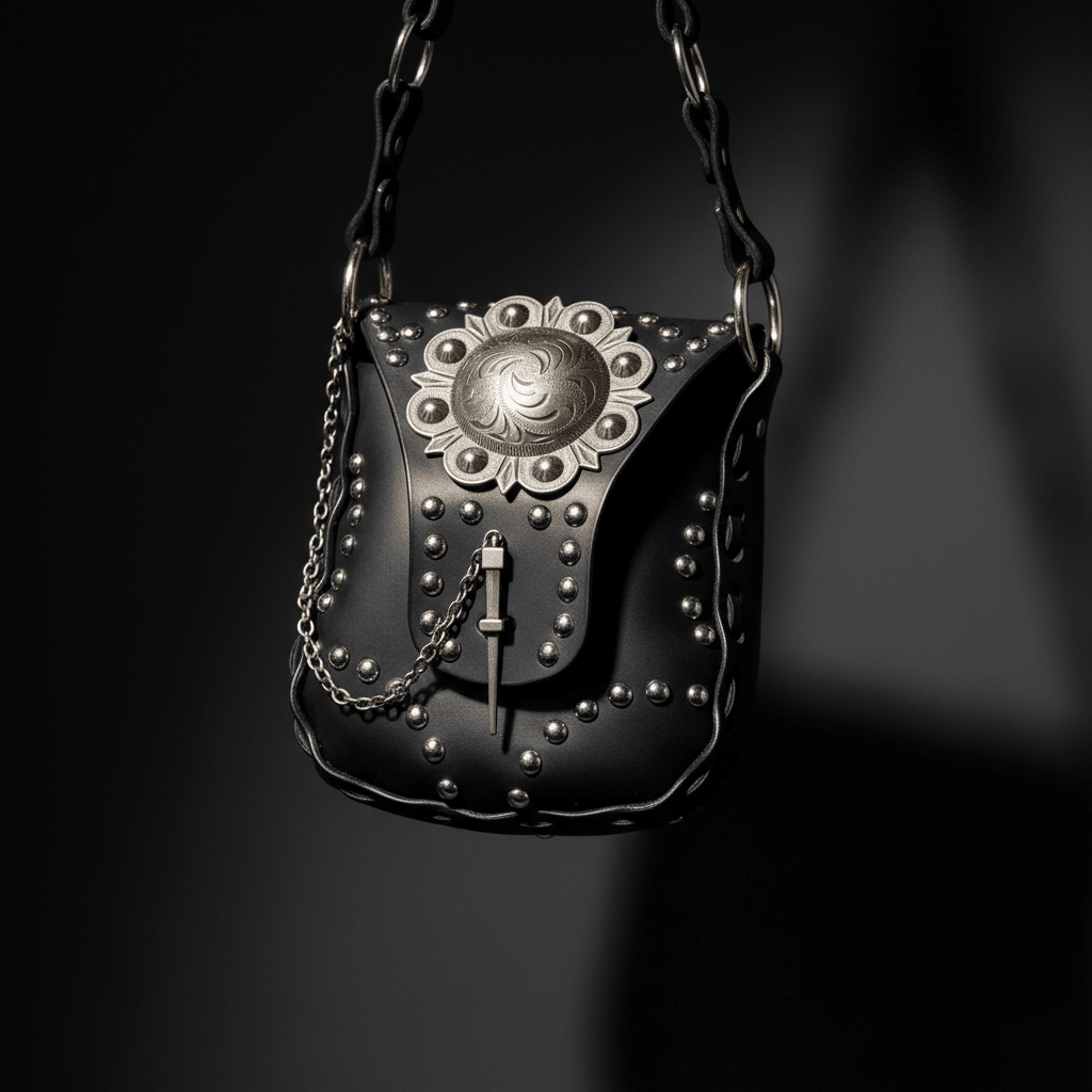 Western Noir Studded Leather Purse - Hags & Hides